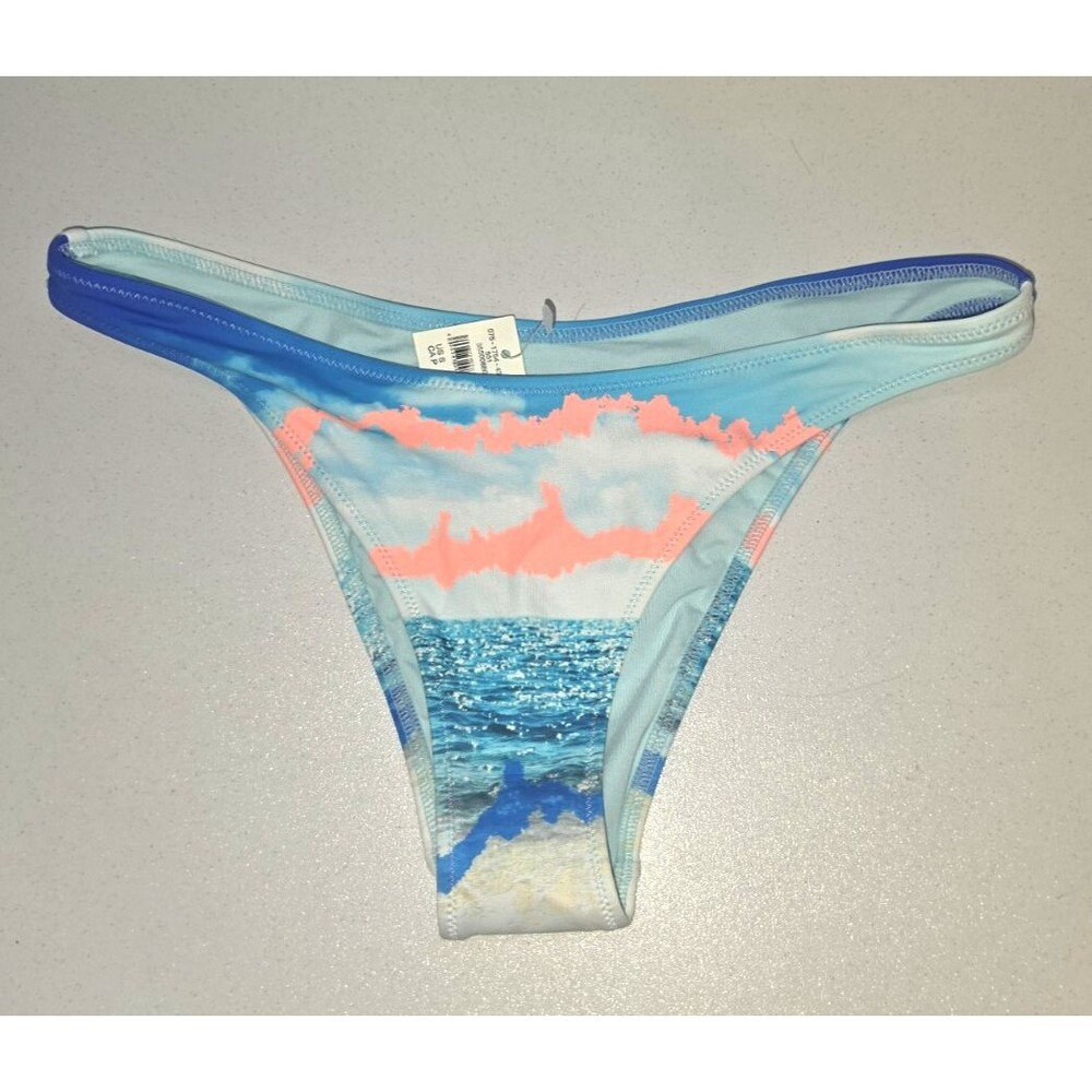 Aerie Cheeky Swim Bathing Suit Bottom Blue Orange Beach Small S NEW